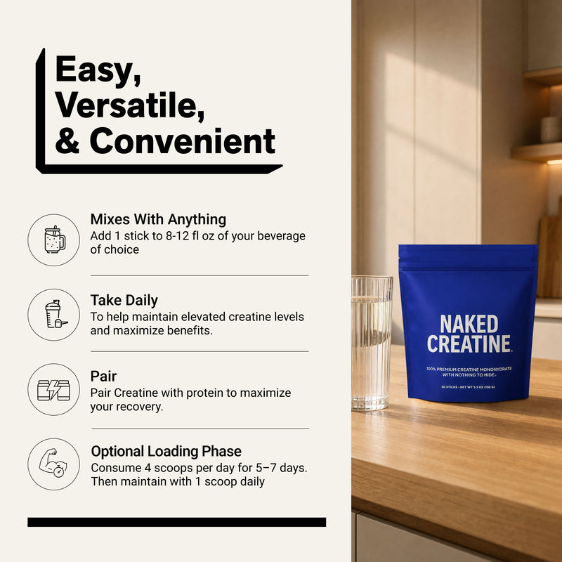 Creatine Travel Packets - Unflavored Sticks