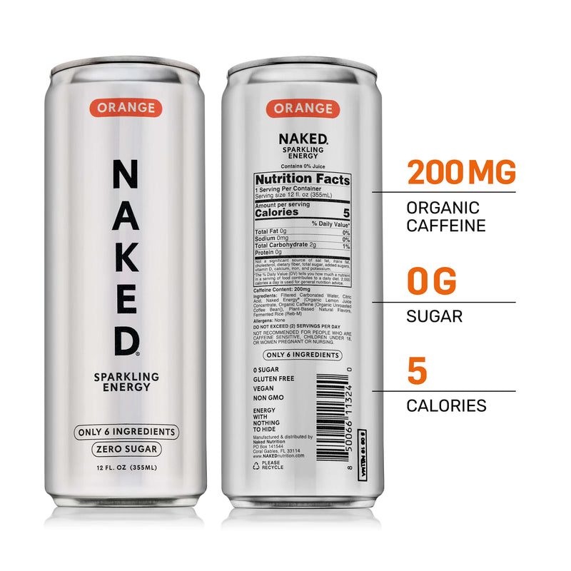 Orange Naked Sparkling Energy - Orange