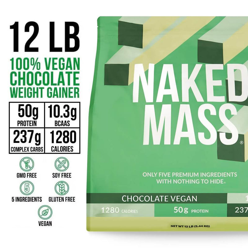 Chocolate Vegan Mass Gainer Supplement - Chocolate (Vegan) 12LB
