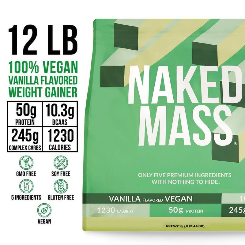 Vanilla Vegan Mass Gainer Supplement - Vanilla (Vegan) 12LB