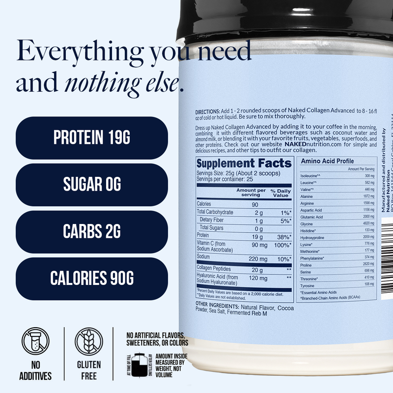 Chocolate Collagen Peptides with Hyaluronic Acid - Chocolate Advanced Collagen Peptides