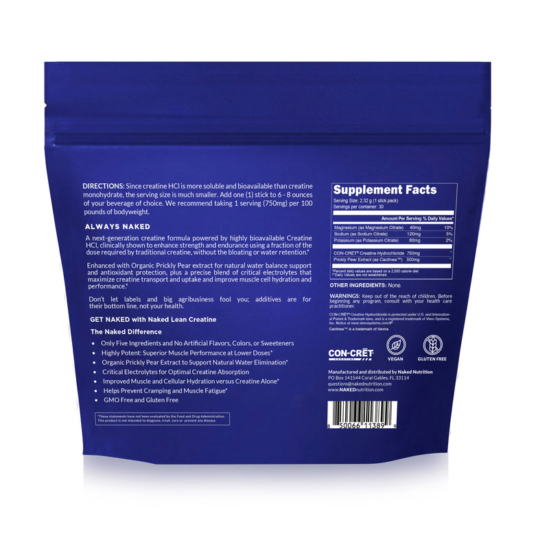 Creatine HCl Travel Packets - Stick Packs